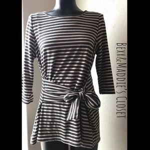 ⬇️NWOT Ladies Large 3/4 striped top⬇️